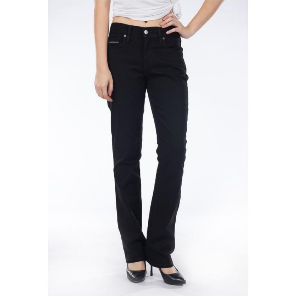 Levi's 505 Straight Leg Classic Black Denim Jeans High Rise Women's 10 Short